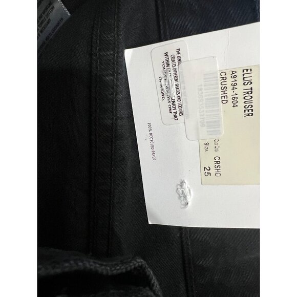 NWT Agolde $268 Ellis Wide Leg Jeans Black Denim Size 25 in Crushed Y2K - Picture 7 of 7